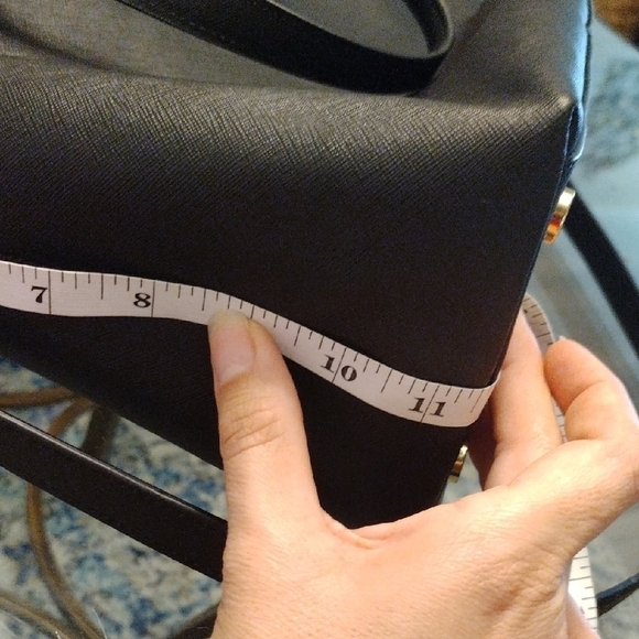 Michael Kors Black Structured Tote with Gold Accents - Picture 10 of 16